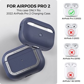TRONWIN Case for AirPods Pro 2 Case Intelligent Design Protective Case for AirPods Pro 2nd Generation (Midnight Blue)