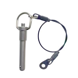 Stainless Steel Ring Quick-Release pin, Grip Button Locking Ball Lock pin with Safety Rope (Dia:1/2, L:3in)
