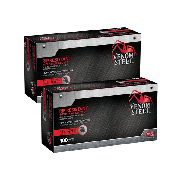 Venom Venom Steel Industrial Nitrile Gloves, 6 mil, 2 Layer