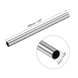 sourcing map 304 Stainless Steel Tube, OD 14mm x 0.5mm Wall Thick 200mm Length Capillary Metal Tubing for Industry Machinery