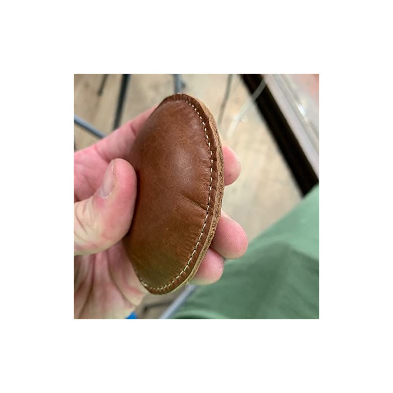 Leatherworks 3 1/2'' Circle Shot Filled Leather (Map) Paperweight (149-LW)