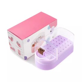 Product Detail Reference 30홀 네일 드릴 비트 보관함 연삭 헤드 홀더 스탠드 디스플레이 30-Hole Nail Drill Bit Storage Holder Grinding Head Stand Display [Purple]