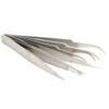 Fdit 4PCS Stainless Steel Straight & Curves Tweezer Tips Set,