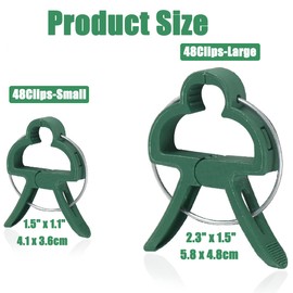 Miuezuth Plant Clips Garden Clips for Supporting Plants, Flowers and Vines, Gentle Durable Plant Support Clips Set (48 Large + 48 Small)