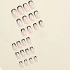 24pcs Glossy Medium Square Fake Nails, Black French Tip Press
