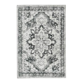 NANPIPER Area Rug, 2x3 Washable Rug with Non-Slip Backing, Ultra-Thin Soft Entryway Rug, Non-Shedding Indoor Door Mat Floor Carpet for Entrance Bedroom Kitchen Bathroom(2'x3', Light Grey)