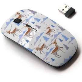 CJCBROES 2.4G Wireless Mouse with Cute Pattern Design for All Laptops and Desktops with Nano Receiver - Cute Deers
