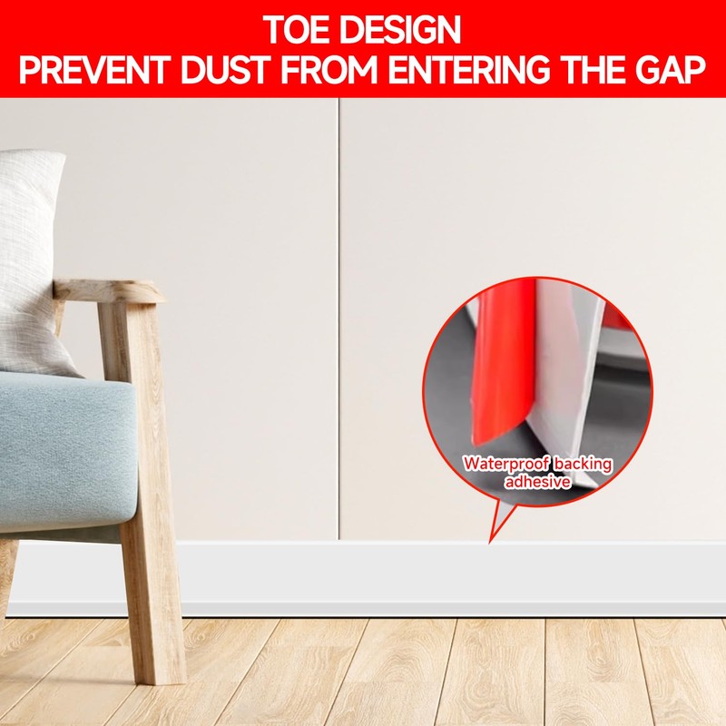 Flexible Baseboard Molding Trim 3 Inch(W) x 40 Feet(L) Self
