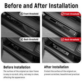 Bercicci 4PCS Door Sill Protector for Honda Pilot 2003-2025 Accessories Stainless Steel Automotive Front and Rear Door Entry Guard Protector Trim (Carbon Fiber)