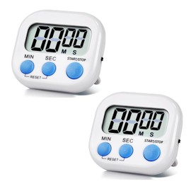 Digital Timer, 2 Pack Magnetic Kitchen Timer with Count Up/Countdown Function, Loud Alarm for Cooking, Classroom, Gym, Study, and Teeth Cleaning, Perfect for Kids and Adults