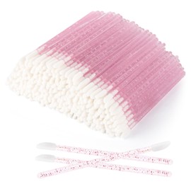 Lippenpinsel, 300 Stück, Lippenstift-Applikator, Lipgloss-Stäbe für Augen und Make-up, Kristallrosa