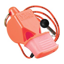 Fox 40 Tri-Foxco Orange Classic Pealess Whistle, 115 db (Single with Lanyard) (LEPUSHPDJ6463)