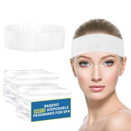 50 diademas desechables para spa, elásticas antideslizantes para la cabeza facial de spa, bandas para el cabello a granel para el cuidado de la piel, lavado de la cara, maquillaje facial