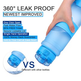 Zounich Sport Water Bottle BPA-Free Leak-Proof Water Bottle 380 ml/500 ml/700 ml/1 Litre Plastic Suitable for Jogging, Biking, Children’s School, Open with One Hand Water Bottle Filter