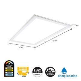 Metalux 2x4 LED Ceiling Grid Light w/CCT & Lumen Select, Remote Driver, 2 Mounting Options - 24SFS-L3C4-UNV