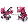 fash n kolor Foldable Pram for Baby Doll with Polka