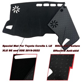 KEEGTBOX - Funda para salpicadero Corolla Sedan 2022, accesorios de consola central, compatible con Toyota Corolla Sedan L LE SE XLE XLE XSE 2019 2020 2021 2022 (borde negro)
