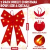 2 Pack 24'' x 14'' Large Prelit Christmas Bows with