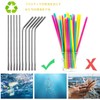 2 Stainless Steel Straws with Cleaning Brush, Reusable Eco Straws,