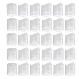 Uxcell 30pcs PP Plastic Disc Top Caps, 20/410 Replacement Press Caps, Durable Dispensing Lids for Squeeze Bottles, Refillable Bottles, Clear