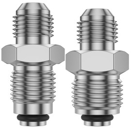6AN To 16mm & 6AN to 18mm Power Steering Fitting Aviation Aluminum 6AN to M16 Power Steering Fitting with O Ring 6AN to M18 Power Steering Adapter Fitting Connector for Boost Pump (Silver)
