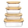 Vtopmart Glass Food Storage Containers with Bamboo Lids, 4 Pack