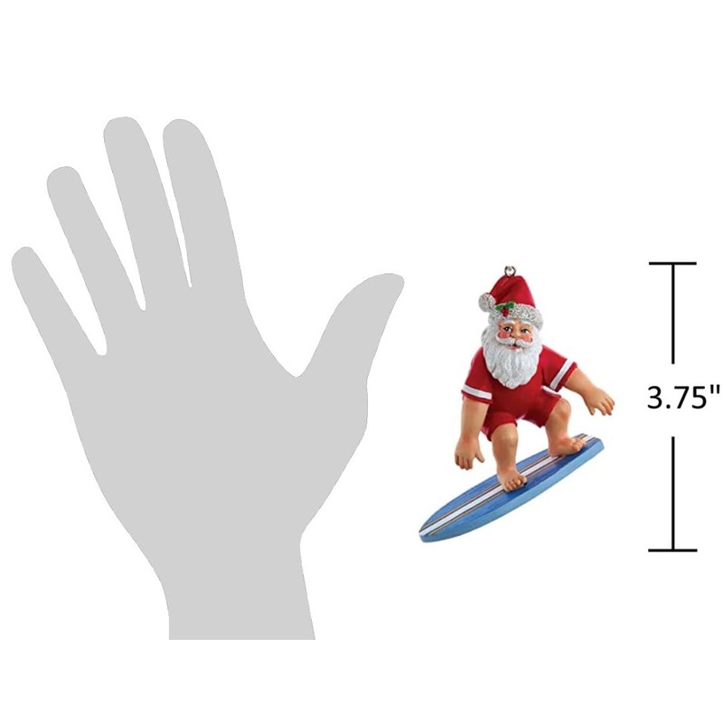 Surfing Santa Ornament