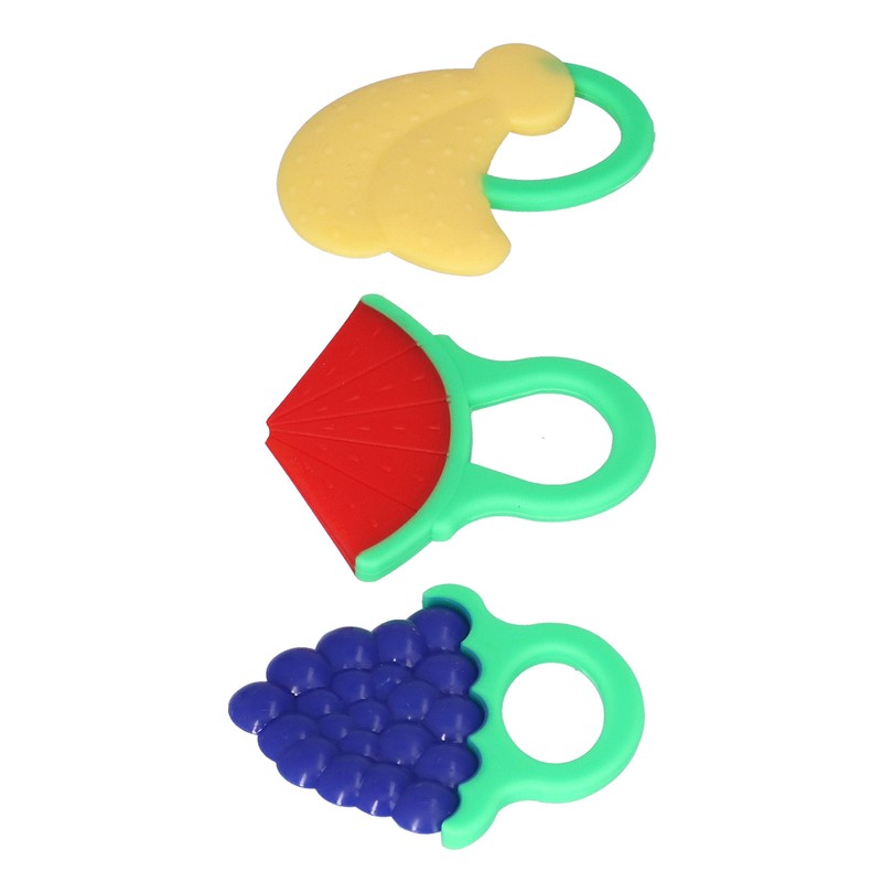3Pcs Baby Teething Toys Lovely Fruit Shape Teeth Discomfort Relief