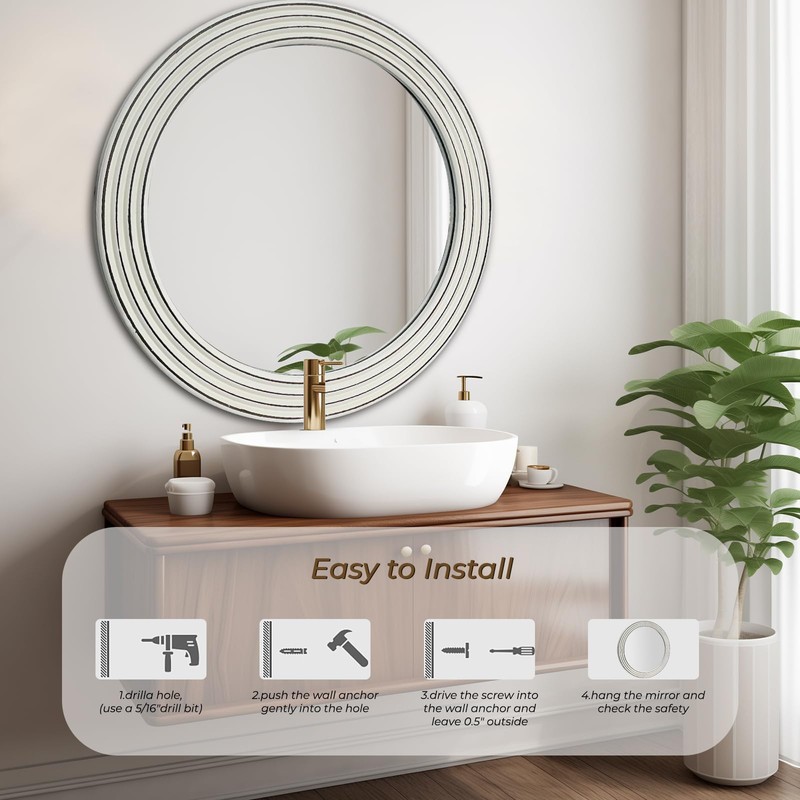 HCODCIBA Wall Mirrors White and Stylish Suitable for Office Living