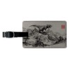 Tyrannosaurus Rex in Chinese Ink Paint Rectangle Leather Luggage Card
