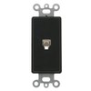Leviton 40649-E Decora Insert, 6P4C, Screw Terminals, Black