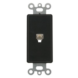 Leviton 40649-E Decora Insert, 6P4C, Screw Terminals, Black