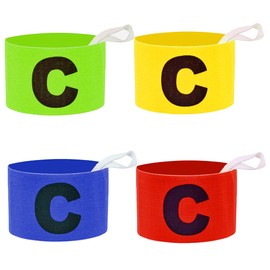 XPEX Pack of 4 Captain's Armband Men's Captain's Armband Football Captain's Armband Multicoloured Elastic Football Leader Armband Sport Leader Armband