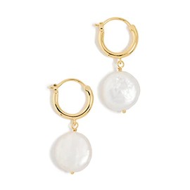 Gorjana Women's Reese Pearl Huggies, Gold, One Size