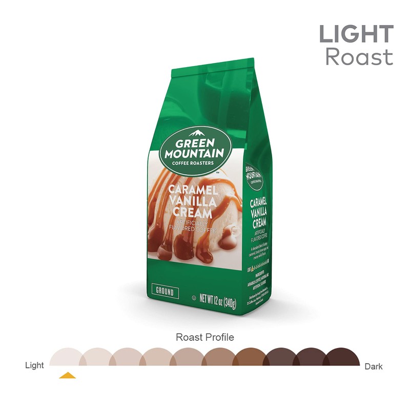 Green Mountain Coffee Roasters, Caramel Vanilla Cream, Ground Flavored Coffee,