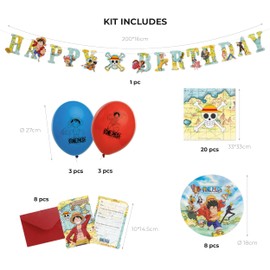 Chaks - Set One Piece per bambini, accessori per feste di compleanno