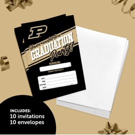 Desert Cactus Purdue University Graduation Party Invitations Boilermakers 5x7 Grad Invites Cards Celebration 10 Count With Envelopes