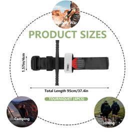 UptVin 4 Stück Tourniquet, Schwarzes Tourniquet Tourniquet Militärisches Tourniquet für Erste Hilfe im Notfall, Wundversorgung im Kampf, Selbstrettung