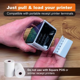 SOLUX 2 1/4 x 50 Thermal Paper Roll for Square Terminal, Clover Flex, Dejavoo Z8 Z9 Z11, Verifone Vx520, Ingenico ICT220 ICT250, FD400 - Credit Card Machine Receipt Paper (20 ROLLS)