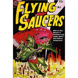 American Gift Services - Flying Saucers Vintage Science Fiction and Fantasy Sci Fi Book Cover Art Poster - 11x17