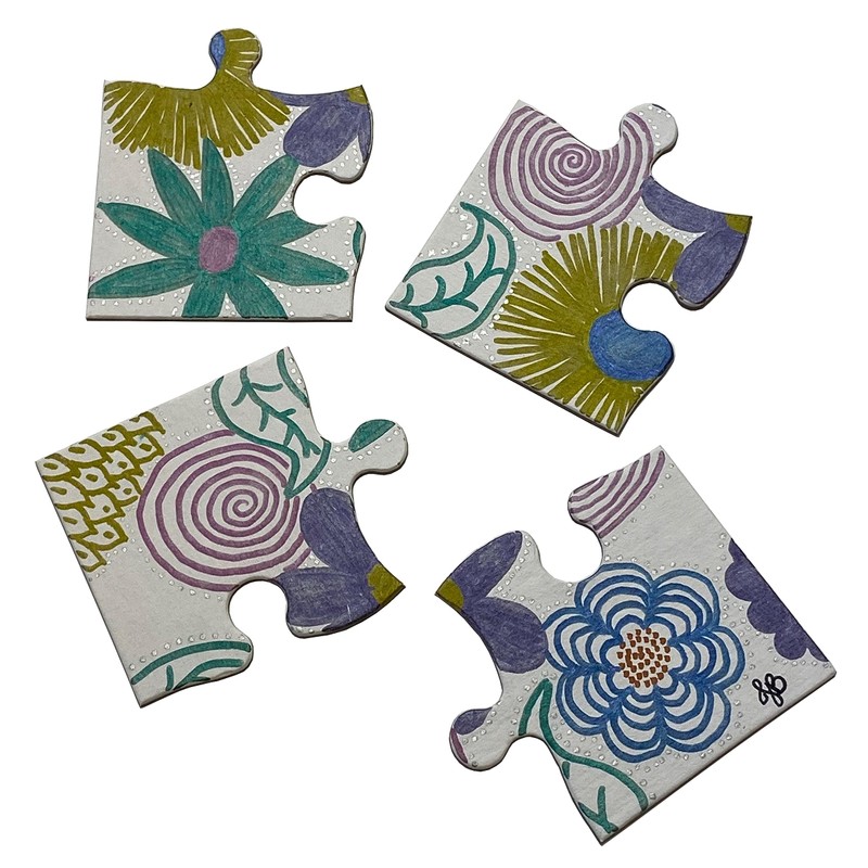 INOVART Lil' Ones 4-Piece Blank Puzzle, 50 Puzzles Per Package,