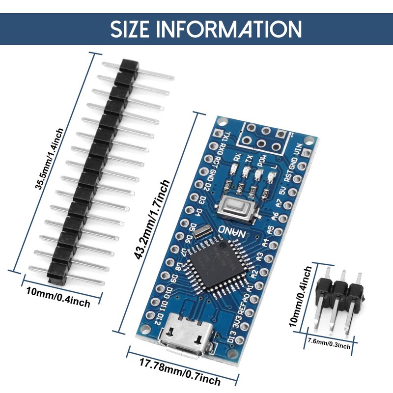 Ar-duino Nano MEGA328P Development Boards XTVTX Pack of 5 Nano