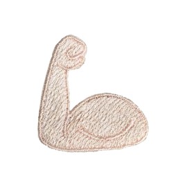 2" Light Brown Embroidered Iron-On Bicep Arm Patch – Strength and Pride Design