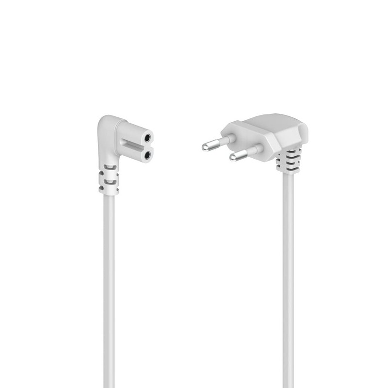 Hama Power cable, angled, 2 pin, Euro plug, 5 m