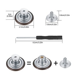 HexinYigjly 50 Pcs Jean Buttons Replacement No Sew, 17mm Replacement Jeans Pants Buttons, Instant Adjustable Metal Snap Denim Buttons Replacement Kit for Pants Jeans Suspender Buttons, 10 Styles