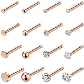 20g Nose rings Screw Nose Rings Bone Nose Rings L Shpaed Nose Rings Nose Rings Hoops Surgical Steel, Stainless Steel