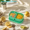 ZuazKyy 2-Pack Silicone Reusable Snack Containers with Lids, Double Compartment