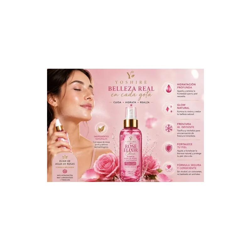 Tónico Facial Agua De Rosas Y Niacinamida Hidratante