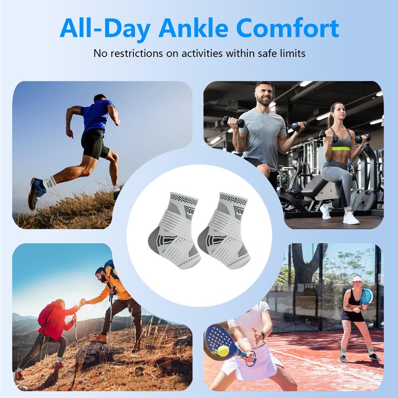 DRNAIETY 2 Pack Copper Ankle Brace for Men & Women