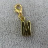 Pemby Studio Initial LETTER M Charm Zipper Pull Keychain Add